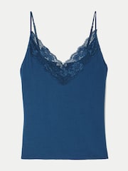 Jigsaw Sea Blue Modal Lace Camisole - Image 5 of 5