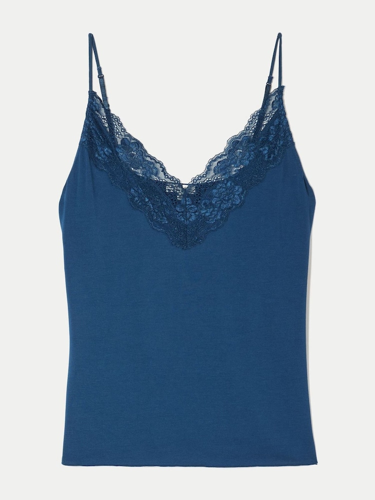 Jigsaw Sea Blue Modal Lace Camisole - Image 5 of 5 Jigsaw Sea Blue Modal Lace Camisole - Image 5 of 5