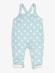 The Little Tailor Baby 100% Cotton Jersey Bunny Print Dungarees - Image 1 of 5