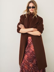 Mint Velvet Brown Animal Print Satin Slip Skirt - Image 6 of 8