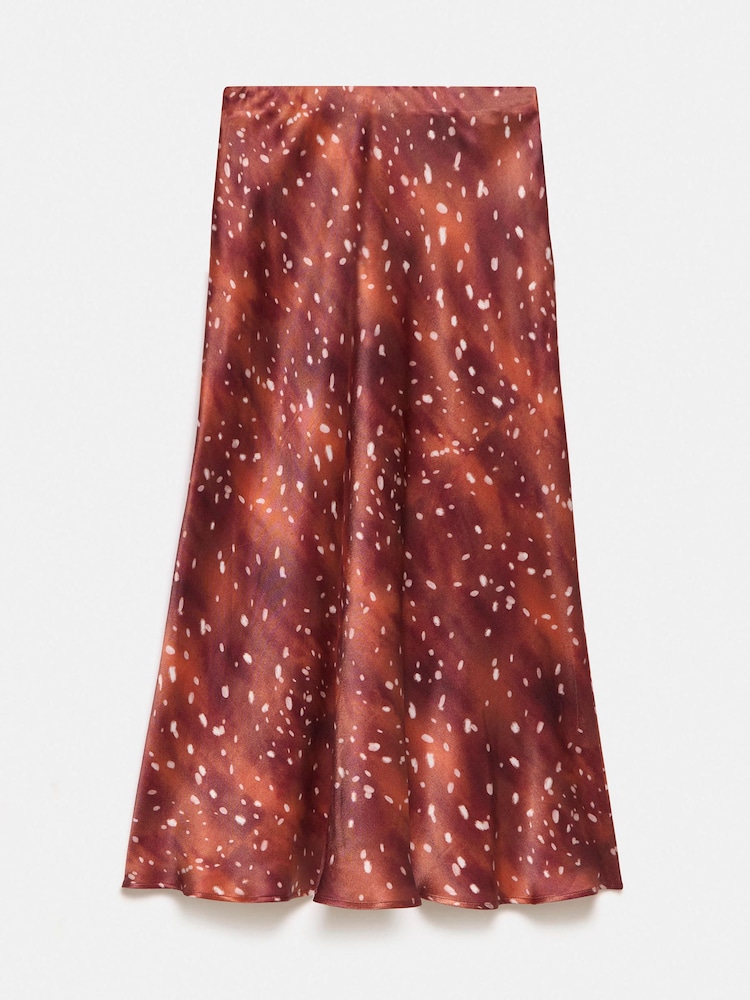 Mint Velvet Brown Animal Print Satin Slip Skirt - Image 8 of 8 Mint Velvet Brown Animal Print Satin Slip Skirt - Image 8 of 8