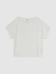 Reiss White Sia Cotton Off-Shoulder T-Shirt - Image 2 of 6