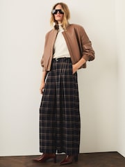 Mint Velvet Blue Checked Wide Leg Trousers - Image 1 of 8