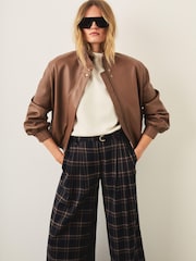 Mint Velvet Blue Checked Wide Leg Trousers - Image 6 of 8