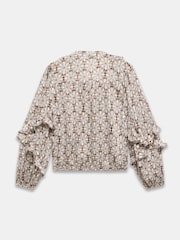 Mint Velvet Natural Print Ruffle Blouse - Image 8 of 8