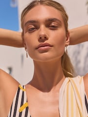 Rockett St George Gold Tone Heart Disk Drop Earrings - Image 5 of 6