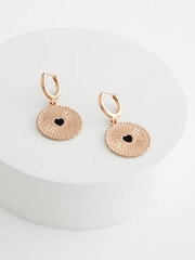 Rockett St George Gold Tone Heart Disk Drop Earrings - Image 6 of 6