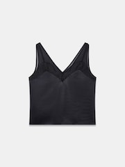Mint Velvet Black Satin Lace Camisole - Image 5 of 6