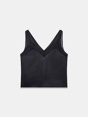 Mint Velvet Black Satin Lace Camisole - Image 6 of 6