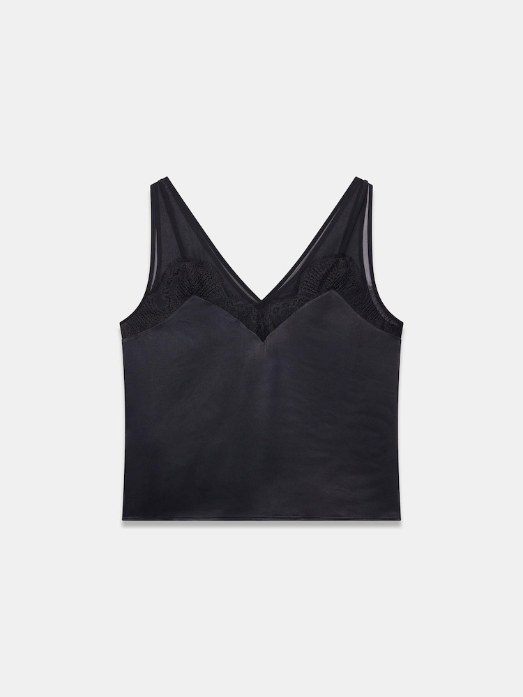 Mint Velvet Black Satin Lace Camisole - Image 6 of 6 Mint Velvet Black Satin Lace Camisole - Image 6 of 6