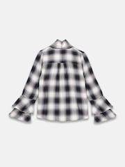 Mint Velvet Grey Check Pussybow Blouse - Image 7 of 7