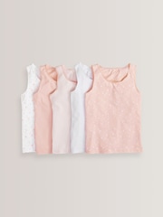 Pink/White Star/Stripe 5 Pack Vests (1.5-12yrs) - Image 1 of 8