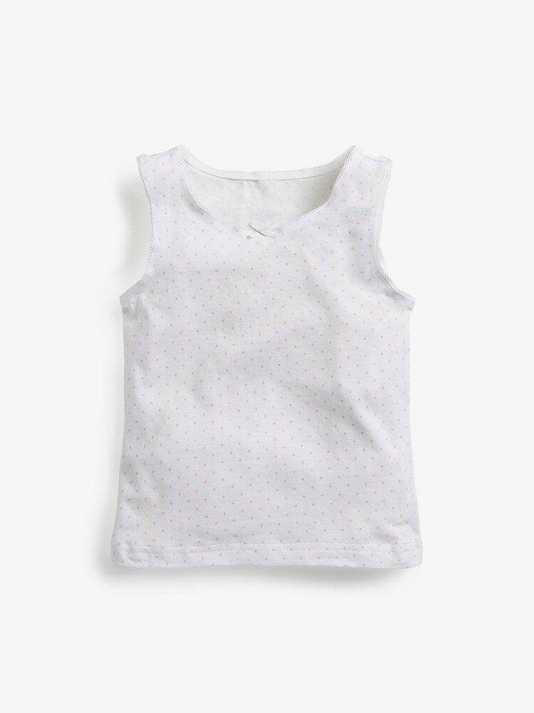 Pink/White Star/Stripe 5 Pack Vests (1.5-12yrs) - Image 2 of 8