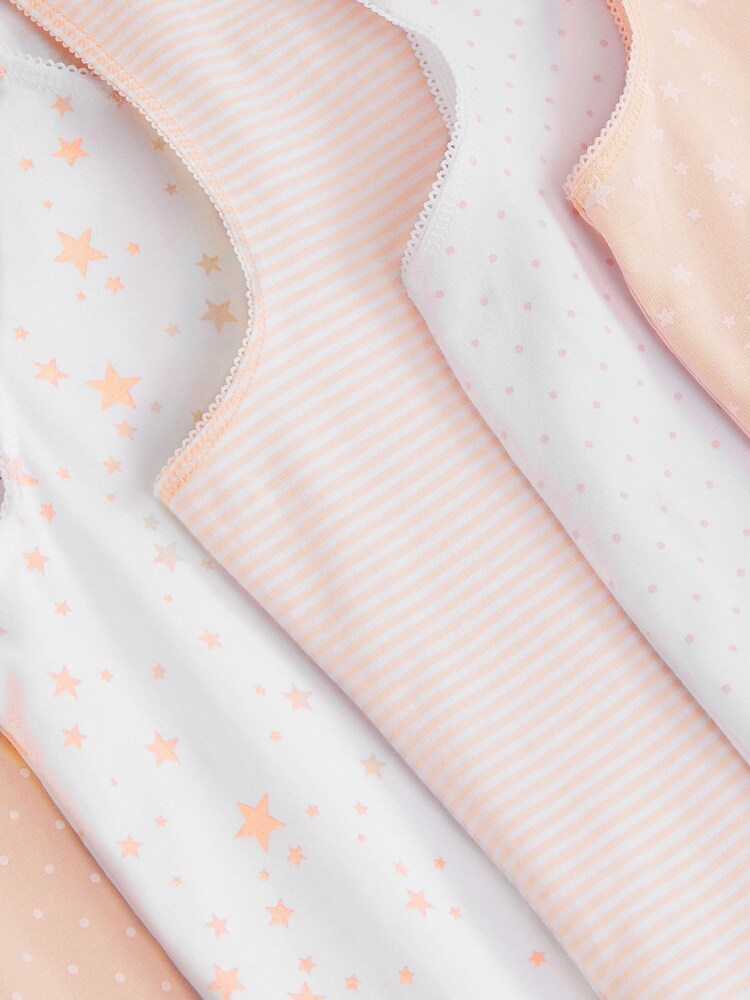 Pink/White Star/Stripe 5 Pack Vests (1.5-12yrs) - Image 8 of 8