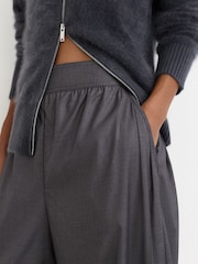 Reiss Grey Neave Petite Cuffed Balloon-Leg Trousers - Image 4 of 8