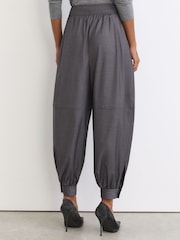 Reiss Grey Neave Petite Cuffed Balloon-Leg Trousers - Image 6 of 8
