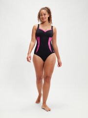 Speedo Black Womens Printed Shaping Luna Elustre 1 Piece Swimsuit - Image 3 of 7