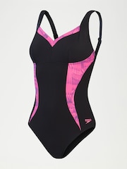 Speedo Black Womens Printed Shaping Luna Elustre 1 Piece Swimsuit - Image 7 of 7