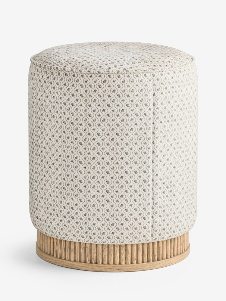 Laura Ashley Knellbank Geo Natural and Fern Light Oak Base Barcombe Stool - Image 1 of 2 Laura Ashley Knellbank Geo Natural and Fern Light Oak Base Barcombe Stool - Image 1 of 2