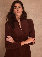 Mint Velvet Corduroy Stand Collar Midi Dress - Изображение 3 7