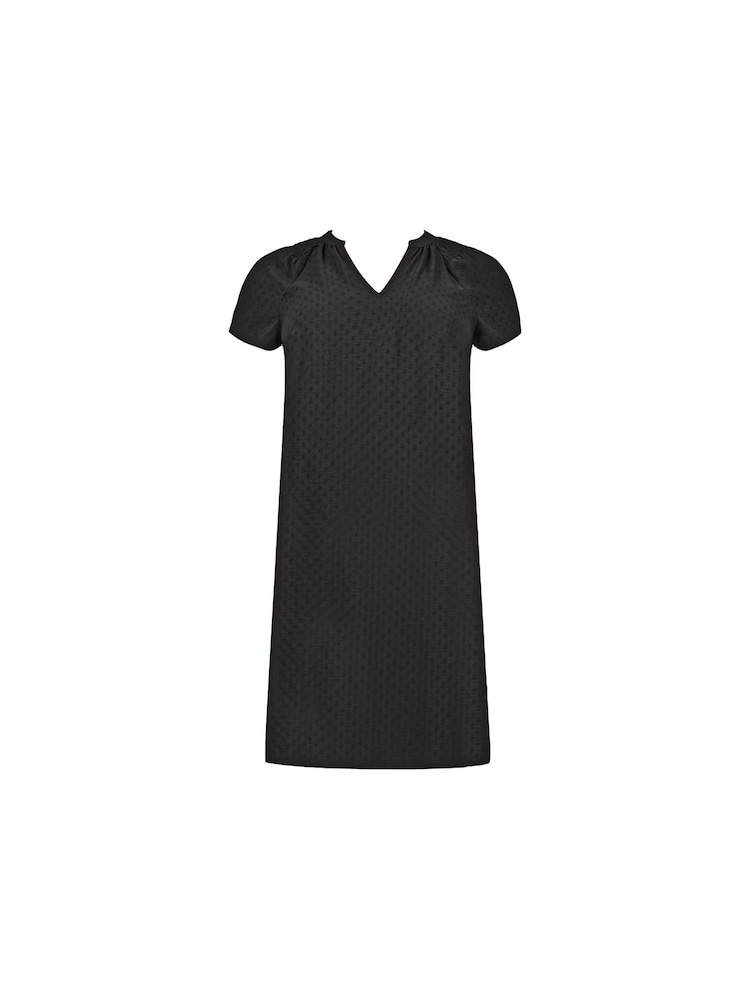 Live Unlimited Curve Jacquard Shirred Shoulder Black  Dress - Image 4 of 4