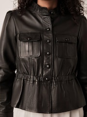 Kožená bunda Mint Velvet s volánem - Obrázek 4 z 7
