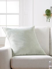 Sage Green 59 x 59cm Soft Velour Cushion - Image 1 of 9