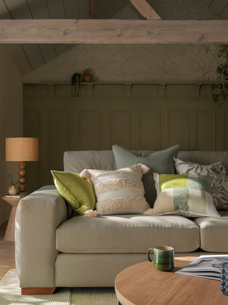 Sage Green 59 x 59cm Soft Velour Cushion - Image 3 of 9