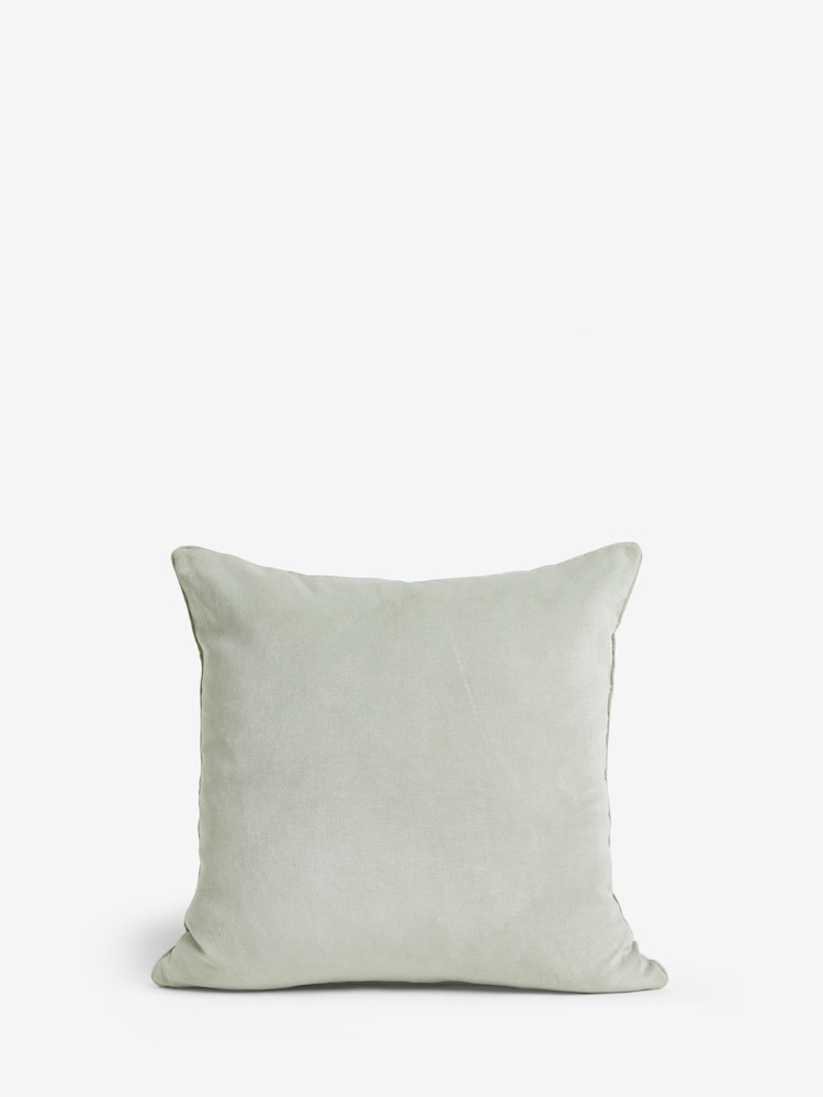 Sage Green 59 x 59cm Soft Velour Cushion - Image 7 of 9