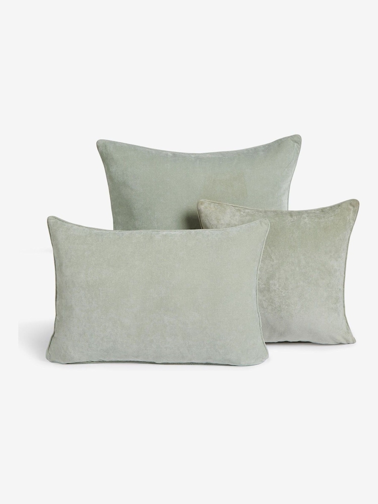 Sage Green 59 x 59cm Soft Velour Cushion - Image 8 of 9