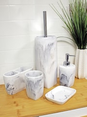 Showerdrape 5 Piece White Octavia Bathroom Accessory Set - Image 1 of 4