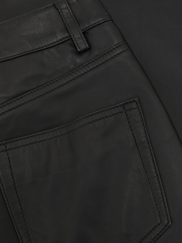 Reiss Black Jas Leather High-Rise Wide-Leg Trousers - Image 6 of 6 Reiss Black Jas Leather High-Rise Wide-Leg Trousers - Image 6 of 6