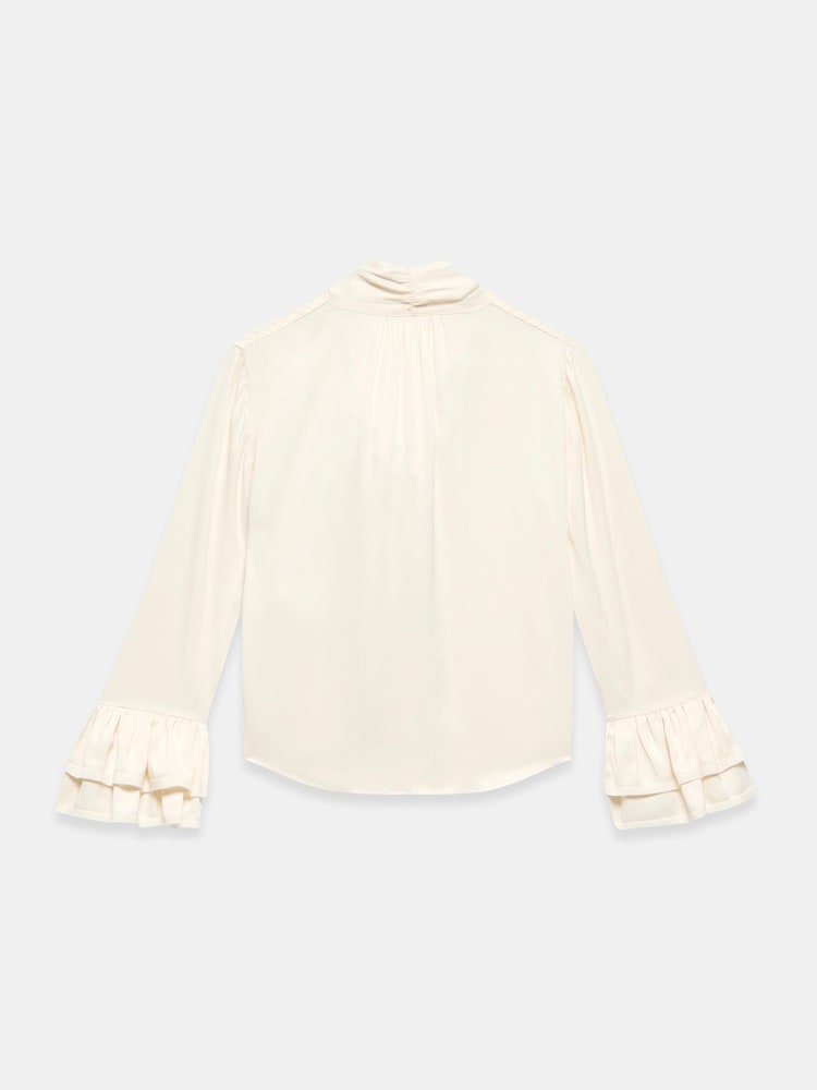 Mint Velvet Cream Satin Pussybow Blouse - Image 8 of 8