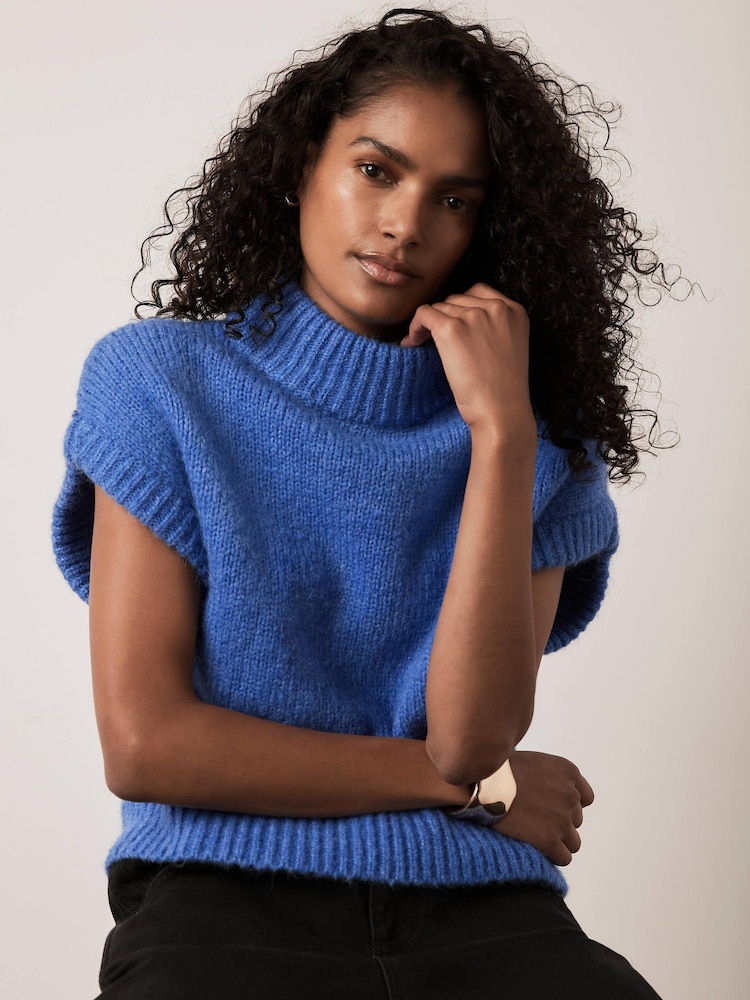 Azul - Mint Velvet Wool Blend Knitted Top - Imagen 1 de 8