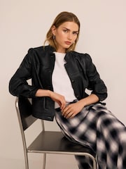 Mint Velvet Grey Check Flounce Midi Skirt - Image 6 of 8