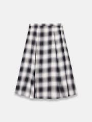 Mint Velvet Grey Check Flounce Midi Skirt - Image 8 of 8
