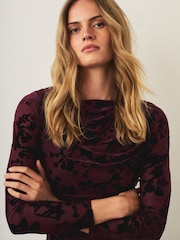 أحمر - فستان متوسط الطول مورد من Mint Velvet - صورة 6 من 8