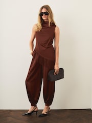 Mint Velvet Satin Fringe Hem Top - Image 3 de 8