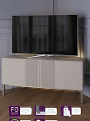 Frank Olsen Grey Iona 2 Door Corner TV Unit with Smart Features - Image 1 of 7