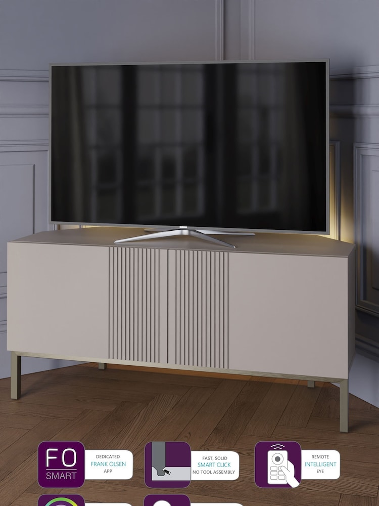 Frank Olsen Grey Iona 2 Door Corner TV Unit with Smart Features - Image 1 of 7