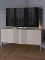 Frank Olsen Grey Iona 2 Door Corner TV Unit with Smart Features - Image 3 of 7