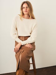 Mint Velvet Brown Leather Pencil Skirt - Image 5 of 7