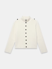 Mint Velvet White Ribbed Knit Jacket - Image 7 of 8