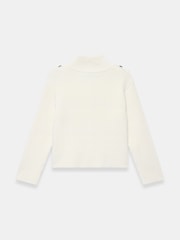 Mint Velvet White Ribbed Knit Jacket - Image 8 of 8