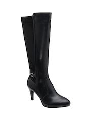 Ravel Black Knee High Heeled Boots - Image 1 of 4