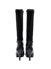 Ravel Black Knee High Heeled Boots - Image 3 of 4