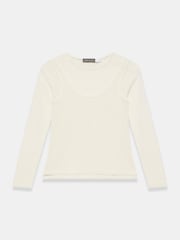 Mint Velvet White Sheer Double Layer Top - Image 6 of 7