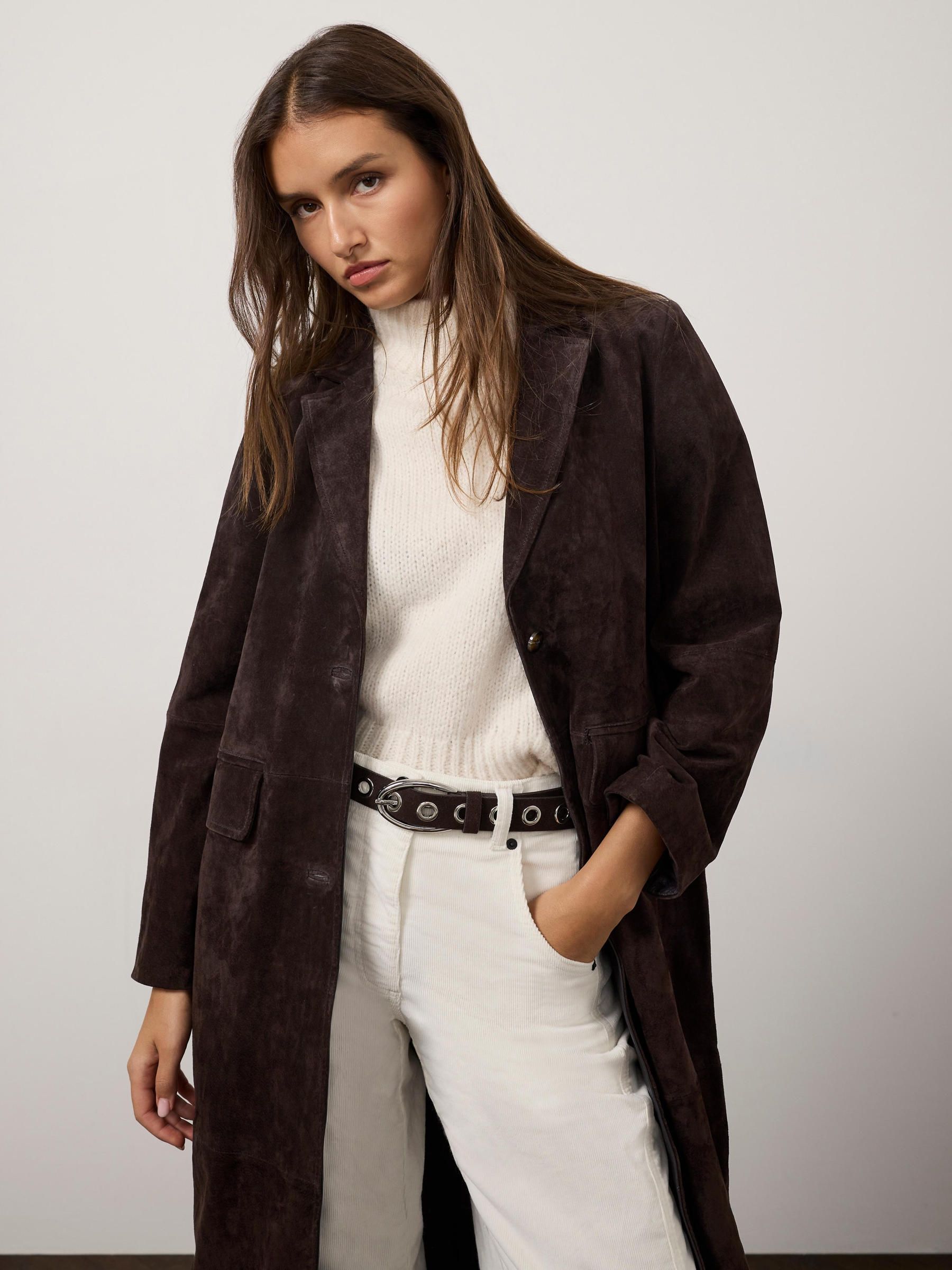Comprar Mint Velvet Suede Single Breasted Longline Coat from