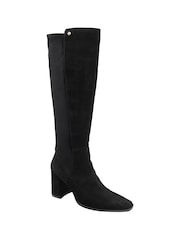 Ravel Black Knee High Stretch Boots - Image 1 of 4