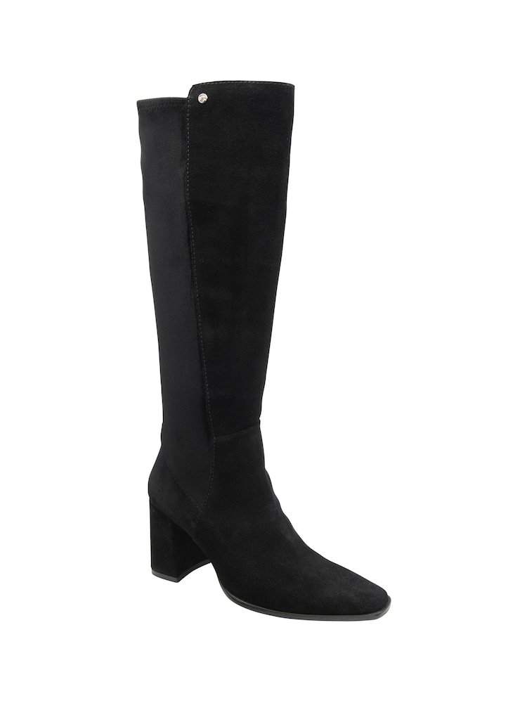 Ravel Black Knee High Stretch Boots - Image 1 of 4